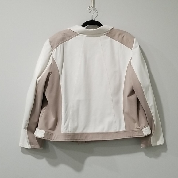 INC 3X Plus White / Tan Blazer Jacket - Picture 4 of 6